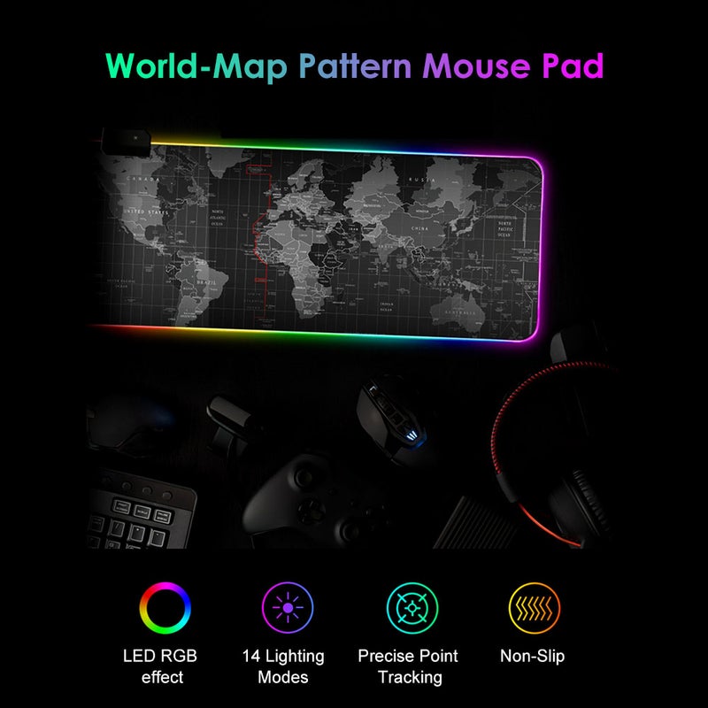 LEDs RGB Mouse Pad Gaming Extra Large Soft Extended Non Slip