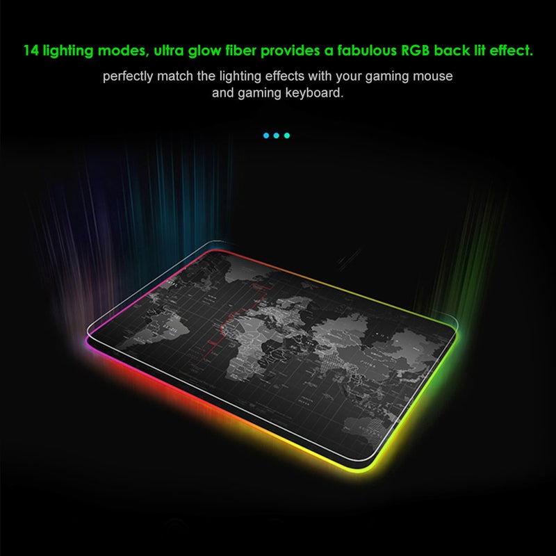 LEDs RGB Mouse Pad Gaming Extra Large Soft Extended Non Slip