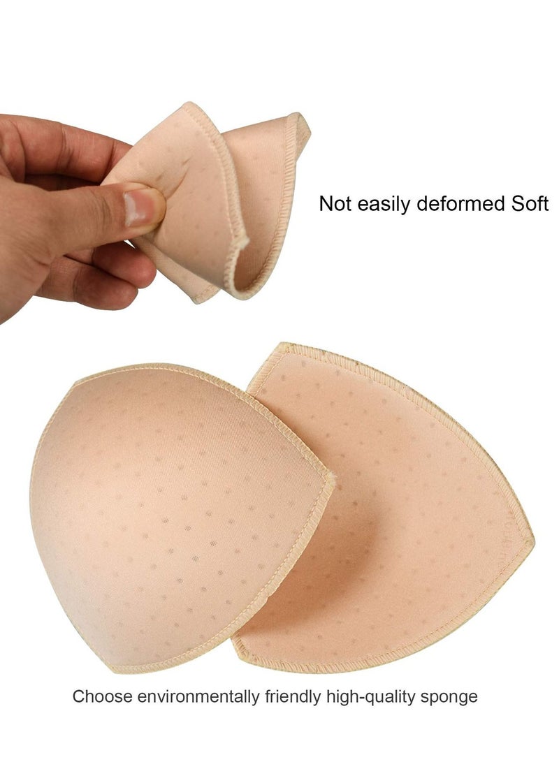 Bra Pad Inserts, Ultra-thin Flesh-colored Black and White Sponge Triangle Bra Pad Replacement Bra Pad Sports Swimwear Inserts Women's Comfortable Sports Cups for Sports Bras Bikini Bra