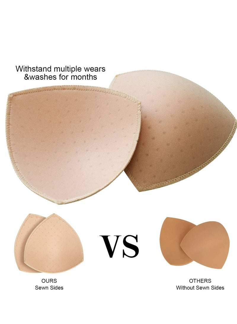 Bra Pad Inserts, Ultra-thin Flesh-colored Black and White Sponge Triangle Bra Pad Replacement Bra Pad Sports Swimwear Inserts Women's Comfortable Sports Cups for Sports Bras Bikini Bra