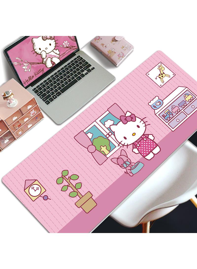 Hello Kitty Gift For Girls Gaming Mouse Pad Extended Large Mat Desk Pad Stitched Edges Mousepad Long Mouse Pad And Non-Slip Rubber Base Mice Pad 800X300X4mm