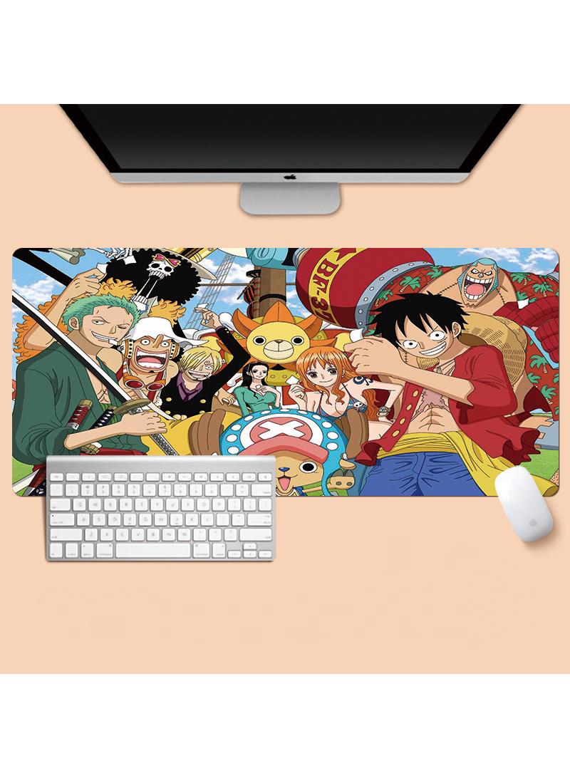 One Piece Anime Gaming Mouse Pad Extended Large Mat Desk Pad Stitched Edges Mousepad Long Mouse Pad And Non-Slip Rubber Base Mice Pad 800X300X4mm