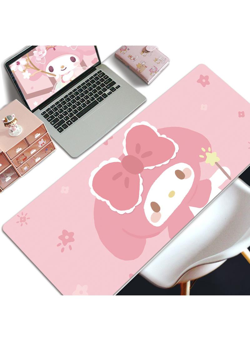 My Melody Girls Gift Gaming Mouse Pad Extended Large Mat Desk Pad Stitched Edges Mousepad Long Mouse Pad And Non-Slip Rubber Base Mice Pad 800X300X4mm