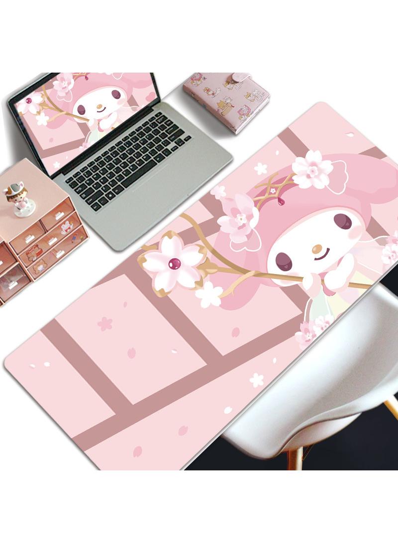 My Melody Girls Gift Gaming Mouse Pad Extended Large Mat Desk Pad Stitched Edges Mousepad Long Mouse Pad And Non-Slip Rubber Base Mice Pad 800X300X4mm