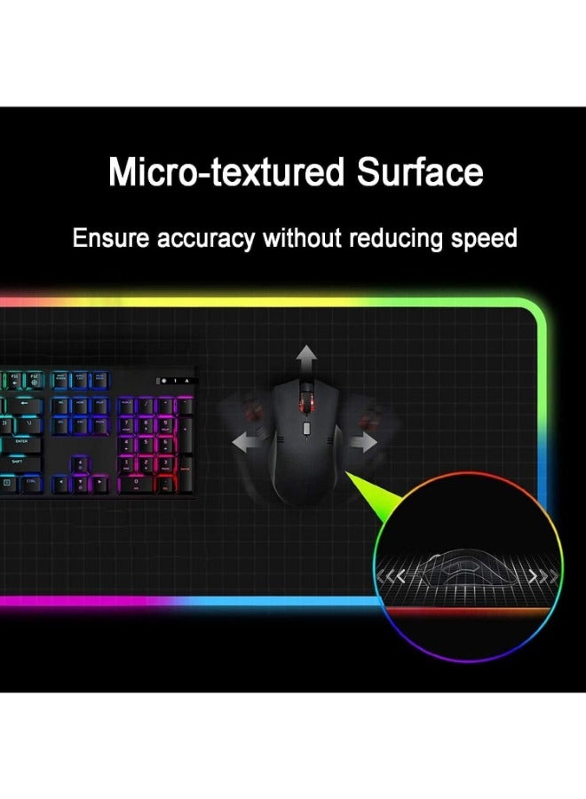 Ultimate Gaming Experience Large RGB Mouse Pad with 12 Lighting Modes Waterproof Surface Non Slip Base  Perfect for PC Laptop and Console Gaming Extra Large Size 31.5x11.8 inches