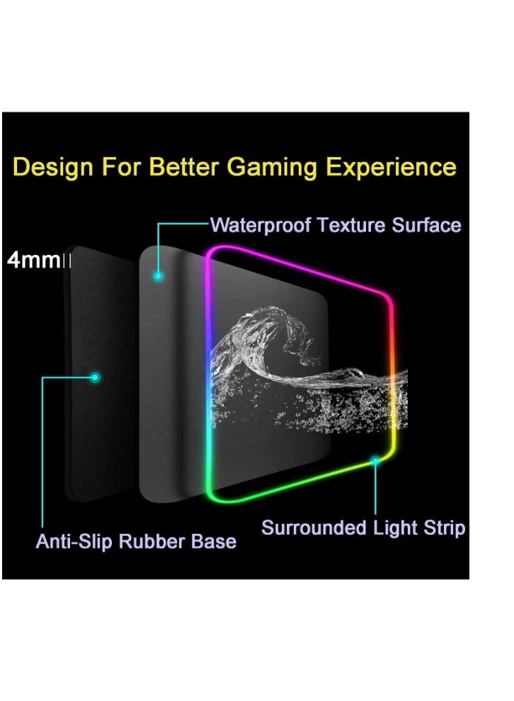 Ultimate Gaming Experience Large RGB Mouse Pad with 12 Lighting Modes Waterproof Surface Non Slip Base  Perfect for PC Laptop and Console Gaming Extra Large Size 31.5x11.8 inches