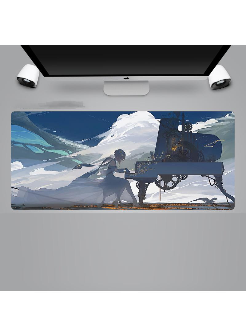 Genshin Anime Gaming Mouse Pad Extended Large Mat Desk Pad Stitched Edges Mousepad Long Mouse Pad And Non-Slip Rubber Base Mice Pad 900X400X4mm