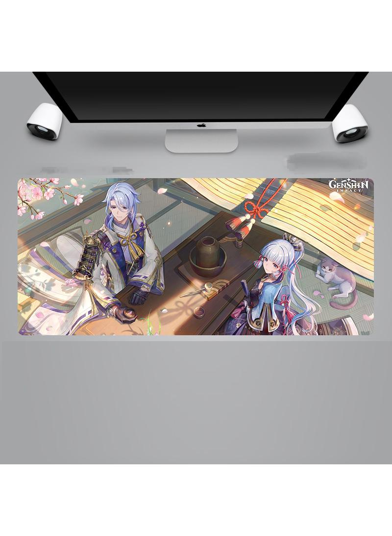 Genshin Anime Gaming Mouse Pad Extended Large Mat Desk Pad Stitched Edges Mousepad Long Mouse Pad And Non-Slip Rubber Base Mice Pad 900X400X4mm