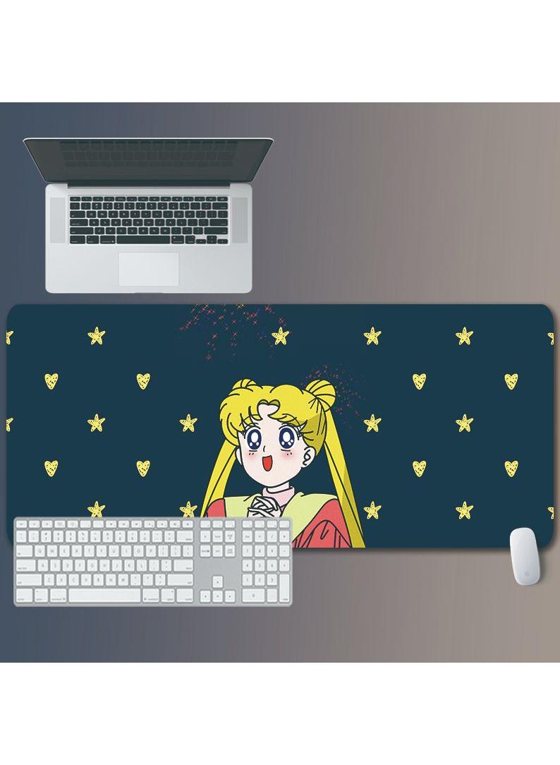 Sailor Moon Gift For Girls Gaming Mouse Pad Extended Large Mat Desk Pad Stitched Edges Mousepad Long Mouse Pad And Non-Slip Rubber Base Mice Pad 800X300X5mm