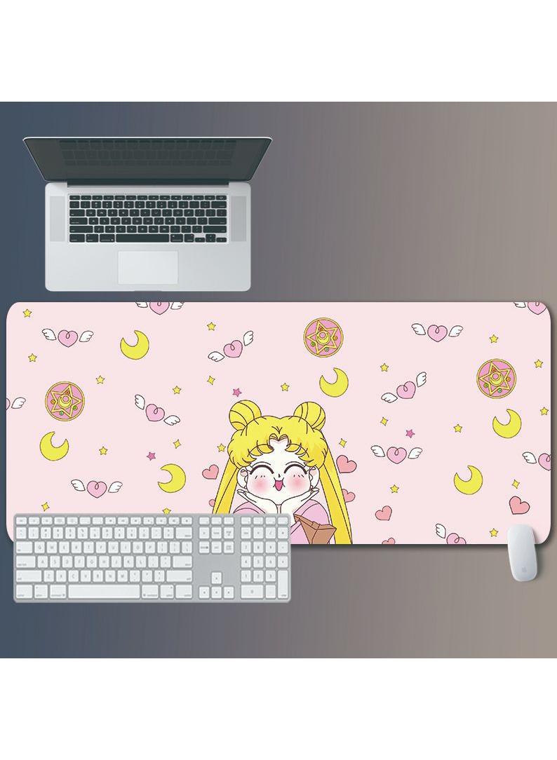 Sailor Moon Gift For Girls Gaming Mouse Pad Extended Large Mat Desk Pad Stitched Edges Mousepad Long Mouse Pad And Non-Slip Rubber Base Mice Pad 800X300X5mm