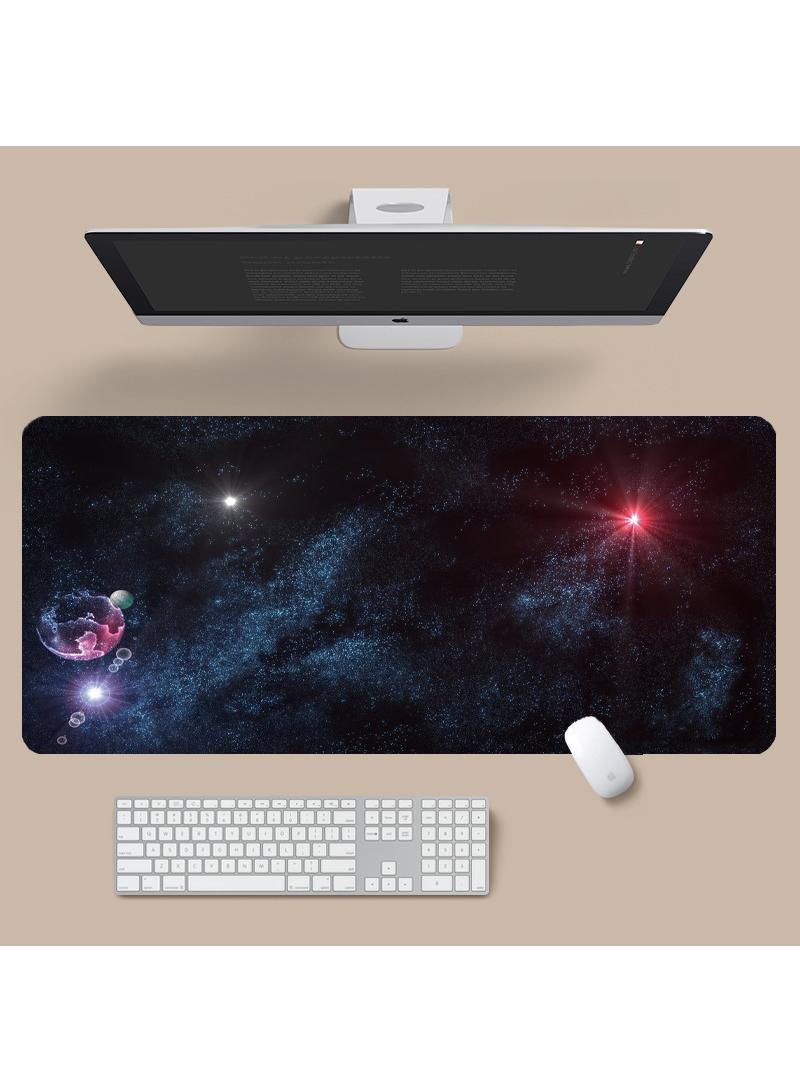 Starry Sky Pattern For Esports Games Gaming Mouse Pad Extended Large Mat Desk Pad Stitched Edges Mousepad Long Mouse Pad And Non-Slip Rubber Base Mice Pad 900X400X4mm