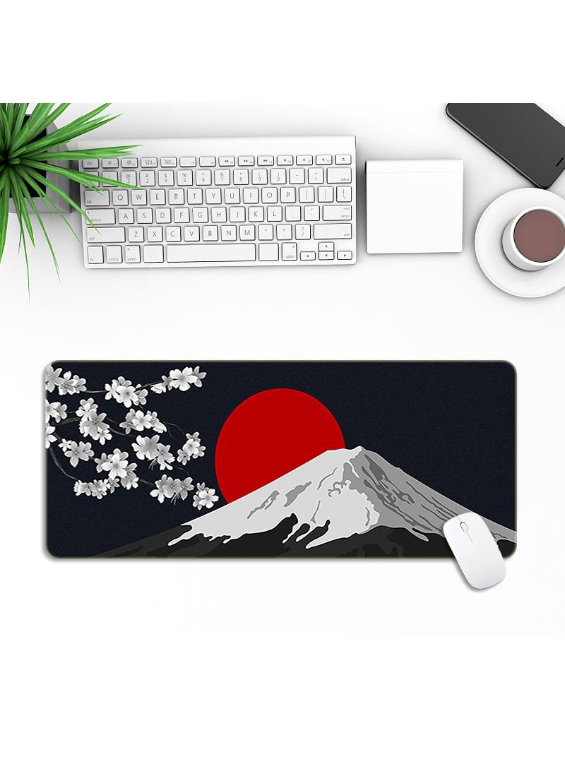 Chinese Style Pattern For Esports Games Gaming Mouse Pad Extended Large Mat Desk Pad Stitched Edges Mousepad Long Mouse Pad And Non-Slip Rubber Base Mice Pad 900X400X4mm