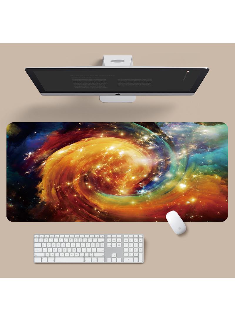 Starry Sky Pattern For Esports Games Gaming Mouse Pad Extended Large Mat Desk Pad Stitched Edges Mousepad Long Mouse Pad And Non-Slip Rubber Base Mice Pad 900X400X4mm