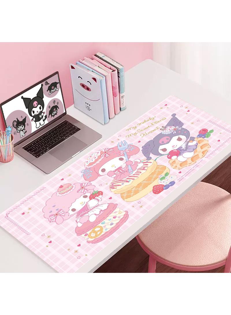 Kuromi Girls Gift Gaming Mouse Pad Extended Large Mat Desk Pad Stitched Edges Mousepad Long Mouse Pad And Non-Slip Rubber Base Mice Pad 900X400X4mm