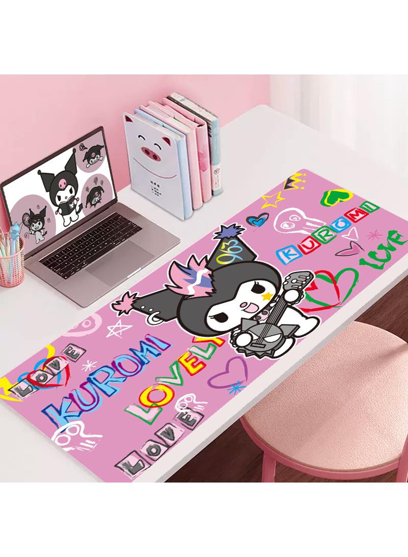 Kuromi Girls Gift Gaming Mouse Pad Extended Large Mat Desk Pad Stitched Edges Mousepad Long Mouse Pad And Non-Slip Rubber Base Mice Pad 900X400X4mm