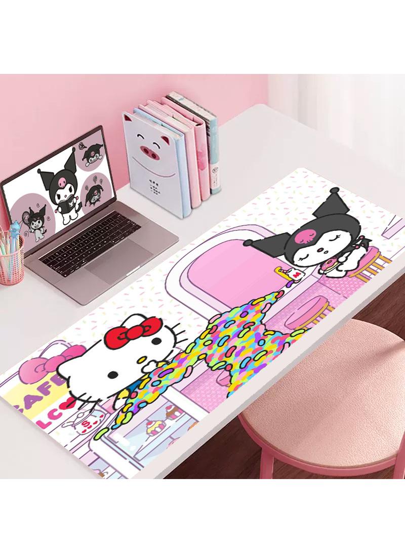 Kuromi Girls Gift Gaming Mouse Pad Extended Large Mat Desk Pad Stitched Edges Mousepad Long Mouse Pad And Non-Slip Rubber Base Mice Pad 900X400X4mm