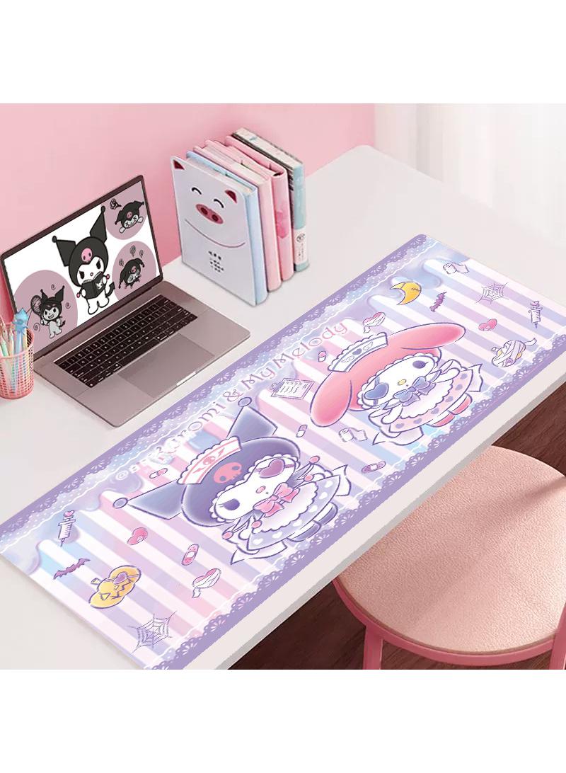 Kuromi Girls Gift Gaming Mouse Pad Extended Large Mat Desk Pad Stitched Edges Mousepad Long Mouse Pad And Non-Slip Rubber Base Mice Pad 900X400X4mm