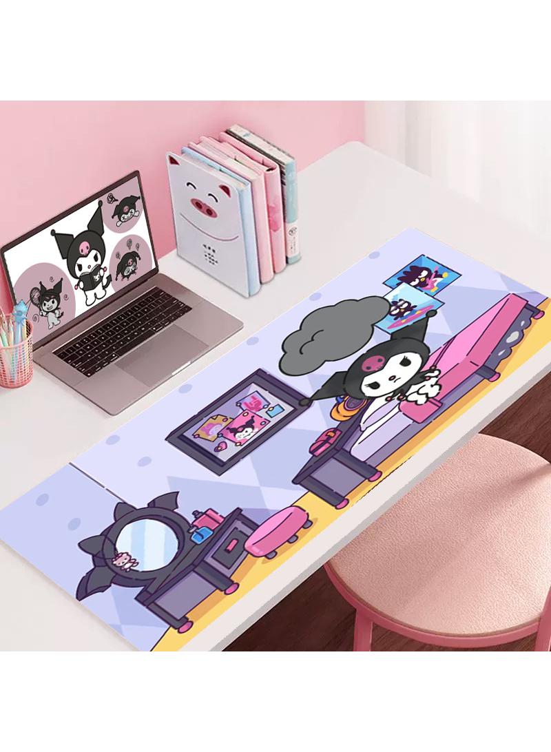 Kuromi Girls Gift Gaming Mouse Pad Extended Large Mat Desk Pad Stitched Edges Mousepad Long Mouse Pad And Non-Slip Rubber Base Mice Pad 900X400X4mm