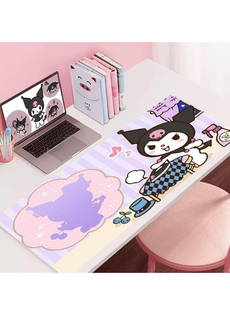 Kuromi Girls Gift Gaming Mouse Pad Extended Large Mat Desk Pad Stitched Edges Mousepad Long Mouse Pad And Non-Slip Rubber Base Mice Pad 900X400X4mm