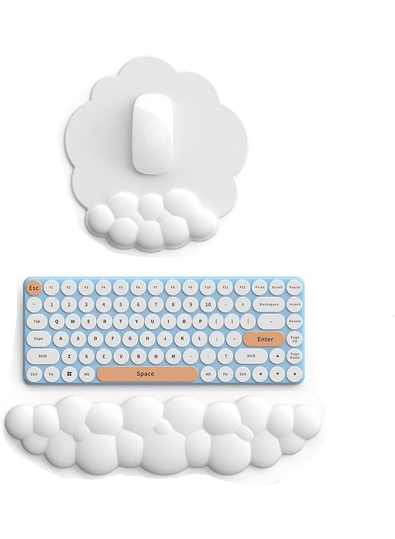 2Piece Cloud Memory Foam Wrist Mouse Pad Set