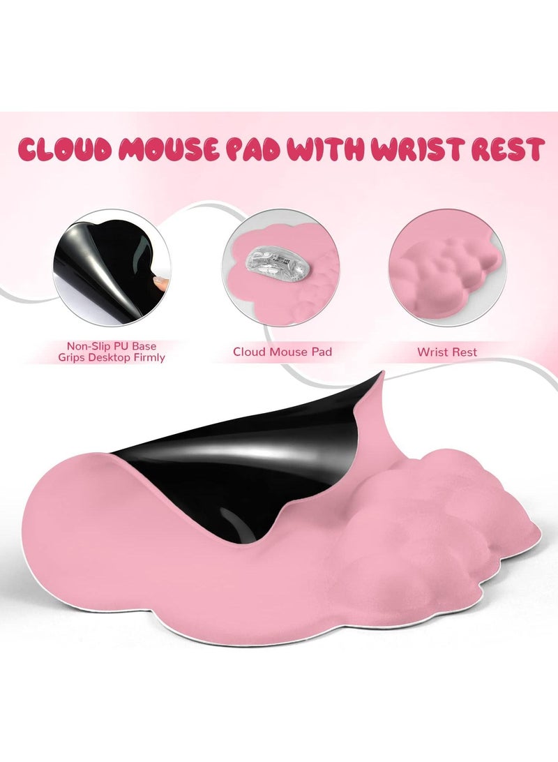 2Piece Cloud Memory Foam Wrist Mouse Pad Set