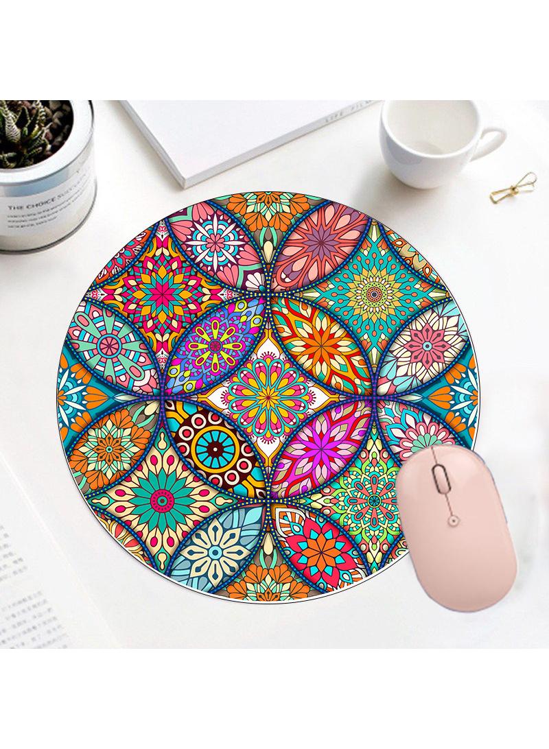 20x20x0.2cm Flat Round Rubber Cartoon Mouse Pad