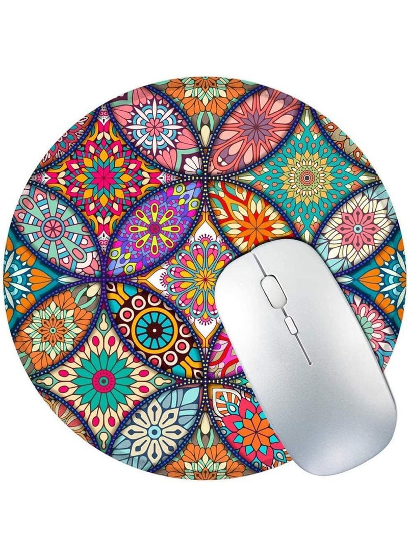 20x20x0.2cm Flat Round Rubber Cartoon Mouse Pad