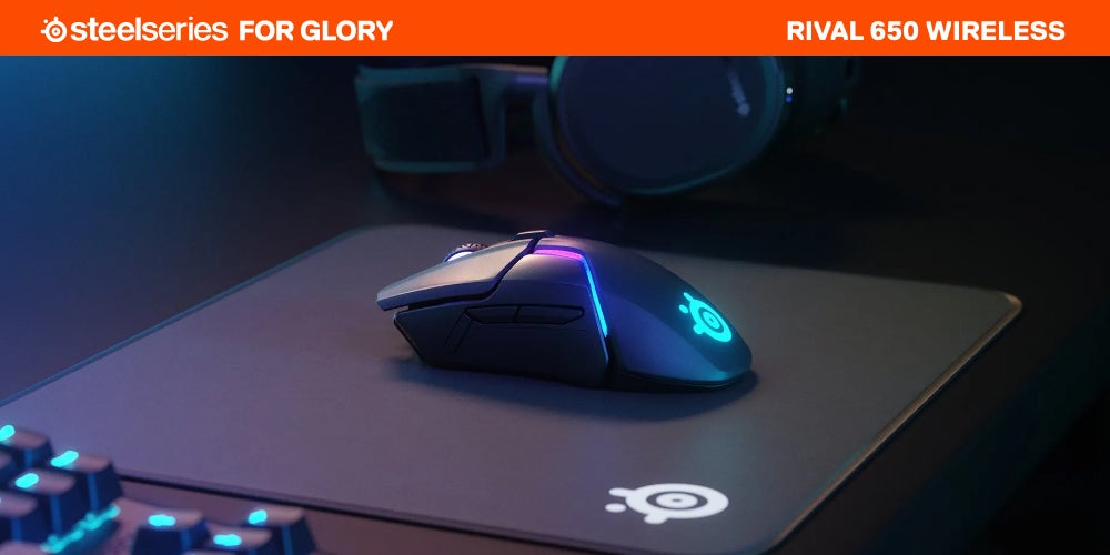 Rival 650 - Quantum Wireless Gaming Mouse - Rapid Charging Battery - Low 0.05 Lift-Off Distance - 256 Weight Configurations