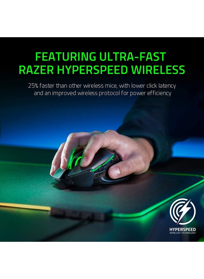 Razer Basilisk Ultimate HyperSpeed Wireless Gaming Mouse with Charging Dock, 20K DPI Optical Sensor, Chroma RGB, 11 Programmable Buttons, 100 Hr Battery - Classic Black Black