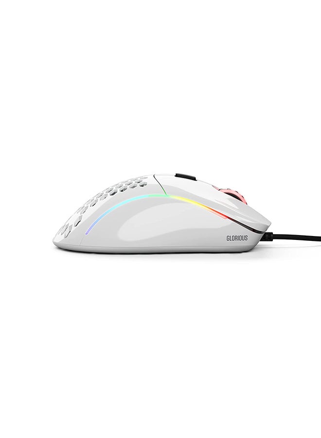 Glorious Model D Wired Gaming Mouse Honeycomb - Ultralight RGB Mouse - PC Mouse - 69 g - Glossy White