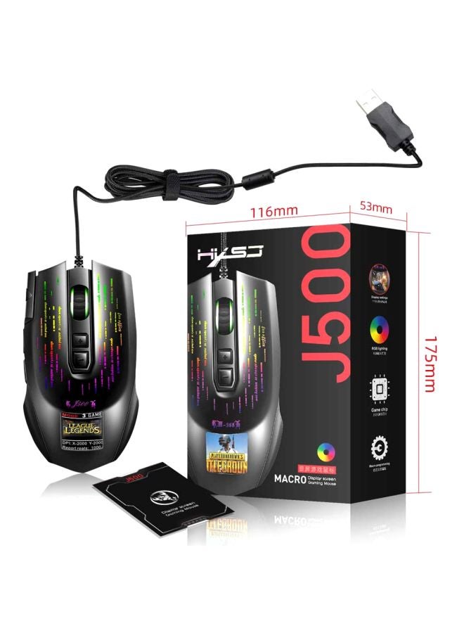 Wired Macro Programming Gaming Mouse Black