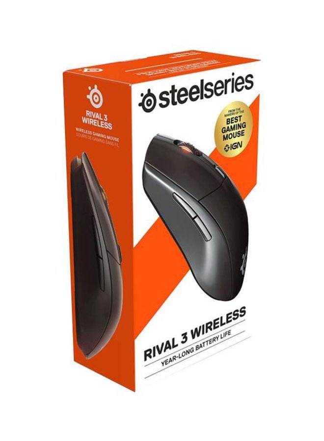 Rival 3 Wireless Black Gaming Mouse with 400+ Hour Battery Life, Dual Wireless 2.4 Ghz And Bluetooth 5.0, 60 Million Clicks and 18,000 Cpi