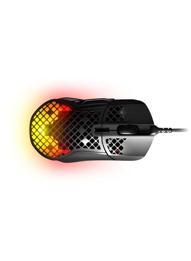 Aerox 5 Wired Mouse, 40G Acceleration, 18000 in 100 CPI Increments, Ultra Lightweight, 3 RGB Zones, IP54 Switches with Over 80M Click, 9 Buttons, 180H Battery Life, Black | 62401