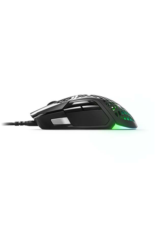 Aerox 5 Wired Mouse, 40G Acceleration, 18000 in 100 CPI Increments, Ultra Lightweight, 3 RGB Zones, IP54 Switches with Over 80M Click, 9 Buttons, 180H Battery Life, Black | 62401