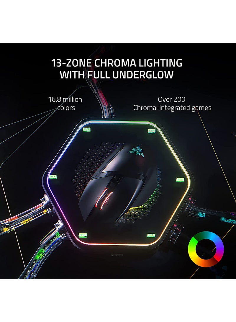 Basilisk V3 Pro Customizable Wireless Gaming Mouse - Fast Optical Switches Gen-3, HyperScroll Tilt Wheel, Chroma RGB, 11 Programmable Buttons, Focus Pro 30K Optical Sensor - Classic Black