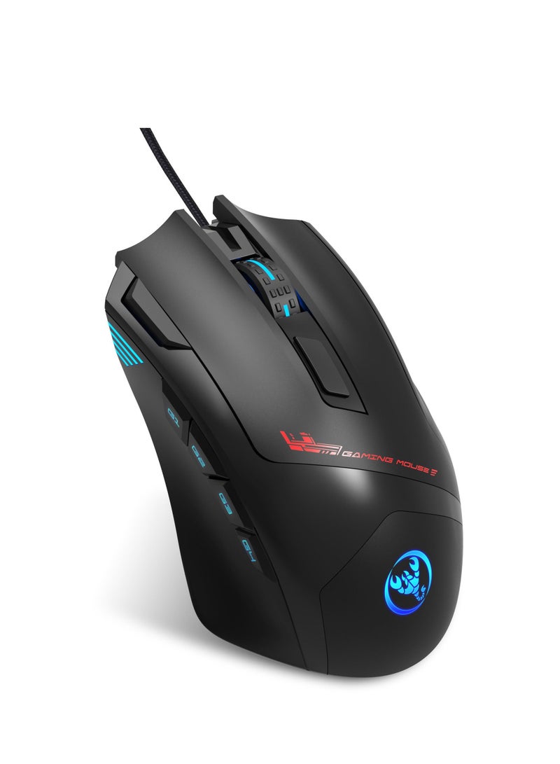 S600 Wired Mouse 9 Button 7200 DPI RGB Backlit Gaming Mice For PC and Computer Gamer