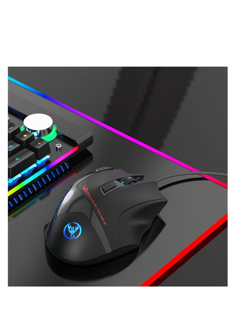 S600 Wired Mouse 9 Button 7200 DPI RGB Backlit Gaming Mice For PC and Computer Gamer