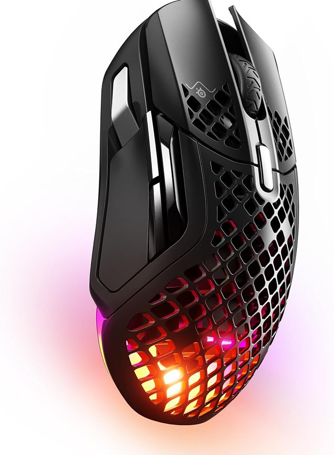 Aerox 5 Wireless Mouse, 40G Acceleration, 18000 in 100 CPI Increments, Ultra Lightweight, 3 RGB Zones, IP54 Switches with Over 80M Click, Bluetooth 5.0, 180H Battery Life, Black | 62406