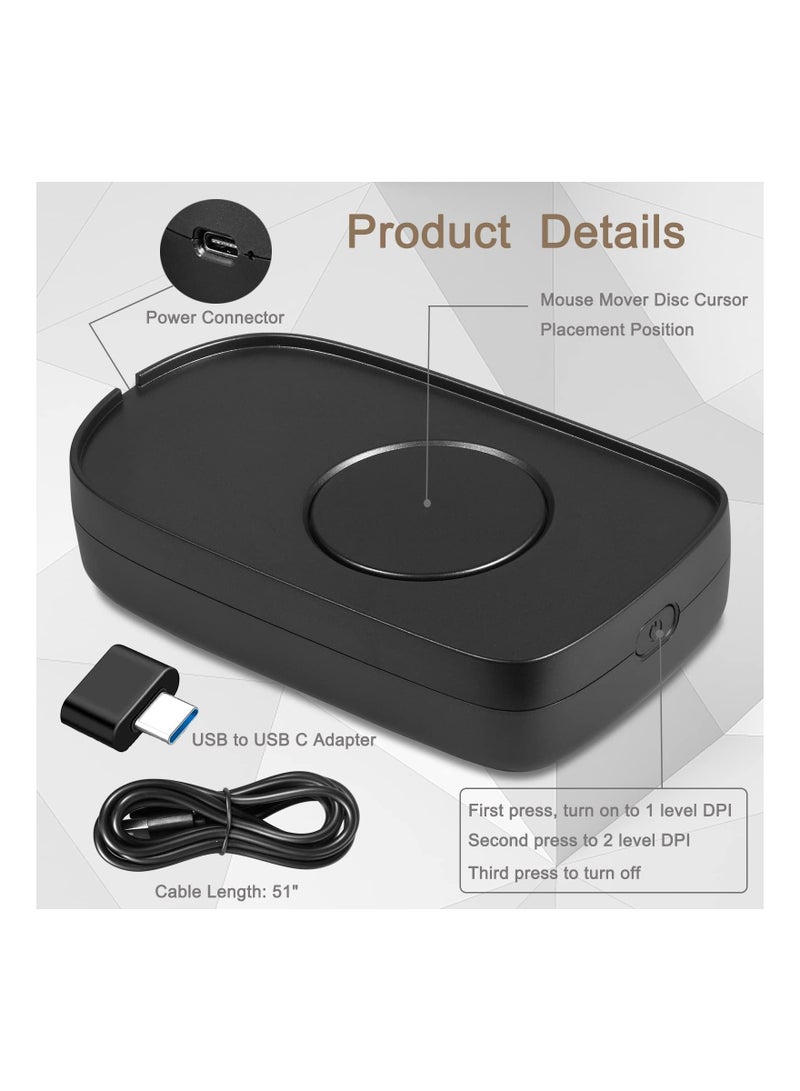 Mouse Mover Jiggler, Undetectable Mouse Mover Jiggler for Computer Laptop Awakening, Mechanical Mouse Jiggler with Drive Free USB Port, Simulate Mouse Automatic Random Movement, Keeps PC Active