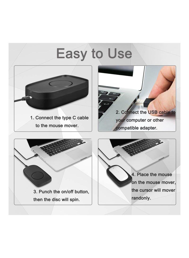 Mouse Mover Jiggler, Undetectable Mouse Mover Jiggler for Computer Laptop Awakening, Mechanical Mouse Jiggler with Drive Free USB Port, Simulate Mouse Automatic Random Movement, Keeps PC Active