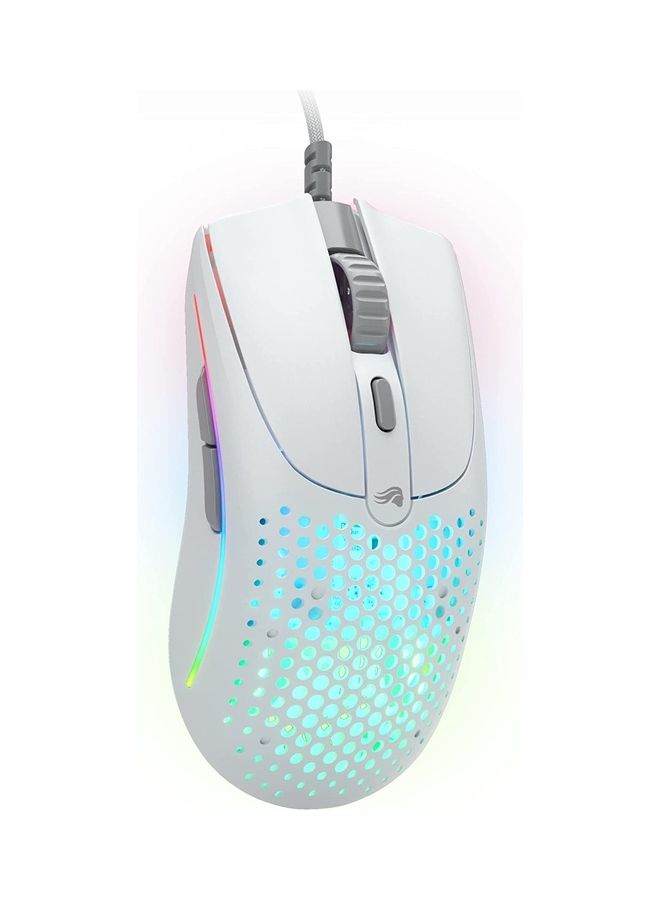 Model O2 Wired RGB Gaming Mouse, Ultralight 59-gram Weight,  26,000 DPI BAMF 2.0 Sensor, Crisp Switches Rated for 80M Clicks, RGB Lighting, G-Skates Mouse Feet, White | GLO-MS-OV2-MW