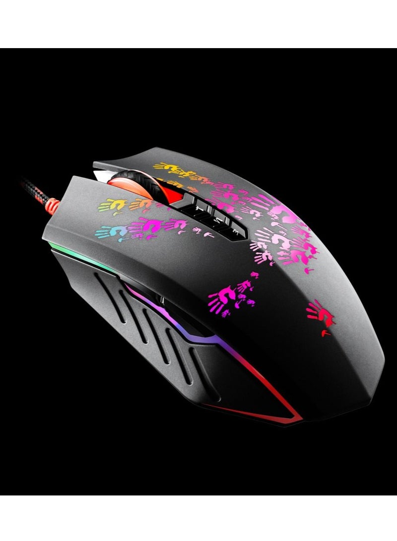 Bloody A60 Light Strike Gaming Mouse, Built-In 160K Memory, 6,200 CPI, Metal X'Glide Armor Boot,Extreme Core 4, 6 Sniper Modes, Ultra Core 3 & 4 Activated.