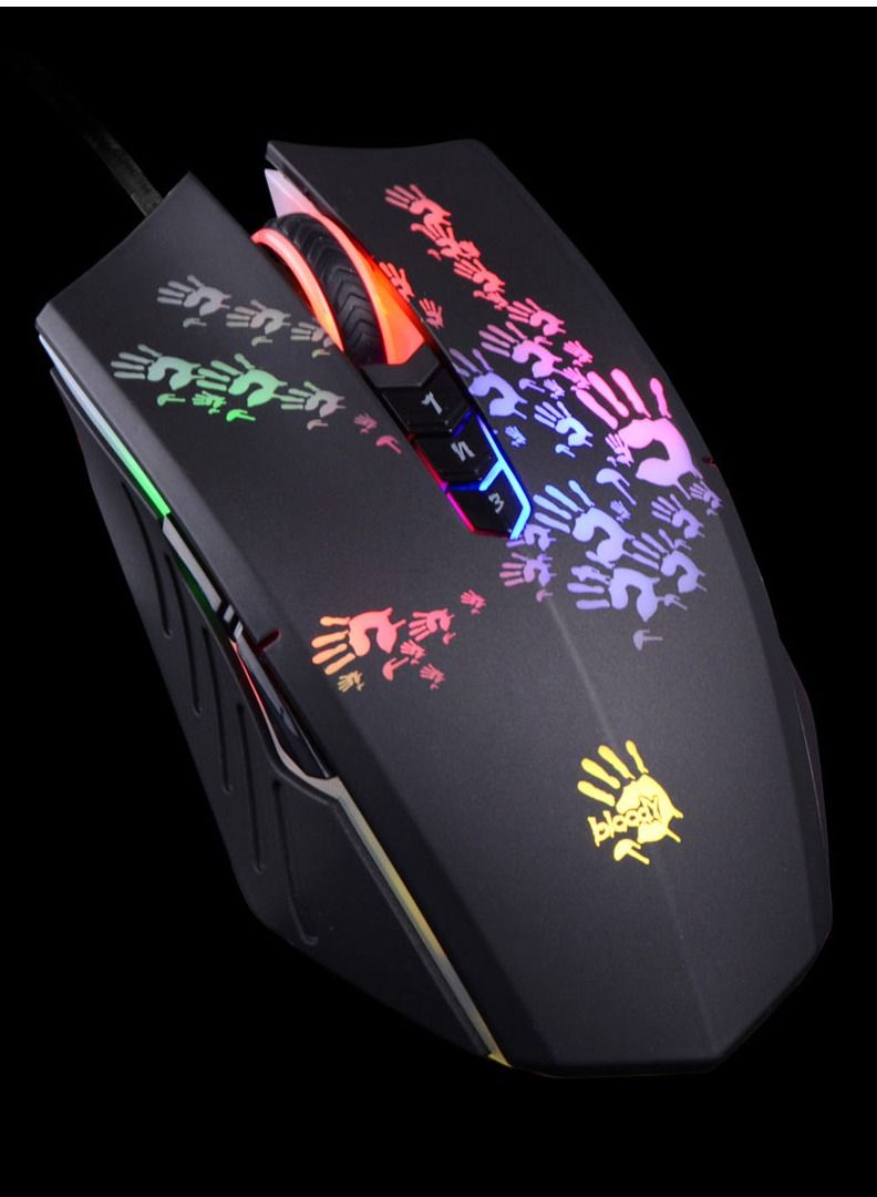Bloody A60 Light Strike Gaming Mouse, Built-In 160K Memory, 6,200 CPI, Metal X'Glide Armor Boot,Extreme Core 4, 6 Sniper Modes, Ultra Core 3 & 4 Activated.