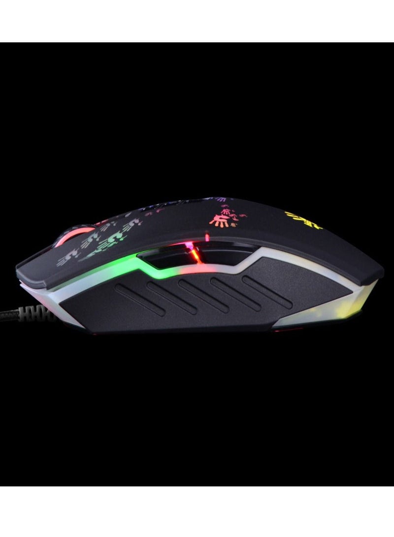 Bloody A60 Light Strike Gaming Mouse, Built-In 160K Memory, 6,200 CPI, Metal X'Glide Armor Boot,Extreme Core 4, 6 Sniper Modes, Ultra Core 3 & 4 Activated.