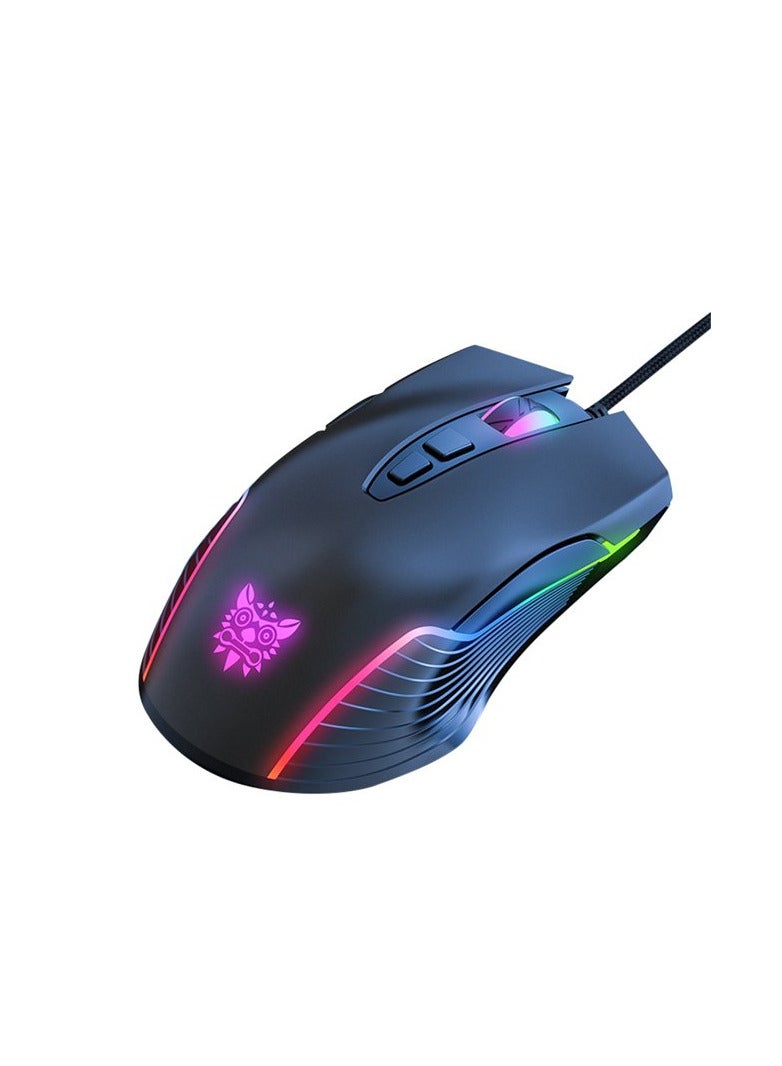 RGB 6400 DPI Wired Gaming Mouse Breathing LED Optical USB 7 Buttons Gamer Computer Pink Mice for Laptop PC Desktop