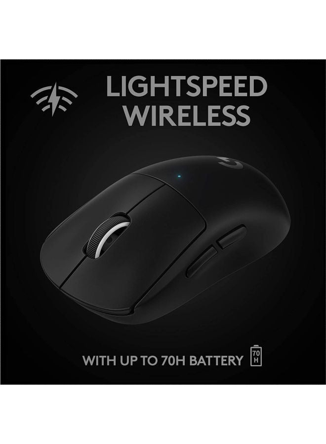 G PRO X Superlight Wireless Gaming Mouse, HERO 25K Sensor, Ultra-light with 63g, 5 Programmable Buttons, 70 hours Battery Life, Zero Additive PTFE Feet, PC/Mac Black