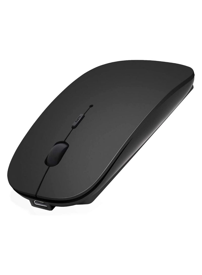 Rechargeable Wireless Mouse, 2.4GHz Slim Silent Click Wireless Optical Mouse, Long Range Wireless Mouse for Laptop & PC, Compatible with Mac, MacBook Pro & MacBook Air etc