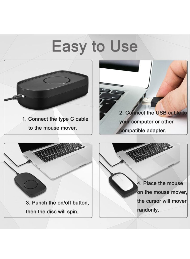 Mouse Mover Jiggler, Undetectable Mouse Mover Jiggler for Computer Laptop Awakening, Mechanical Mouse Jiggler with Drive Free USB Port, Simulate Mouse Automatic Random Movement, Keeps PC Active