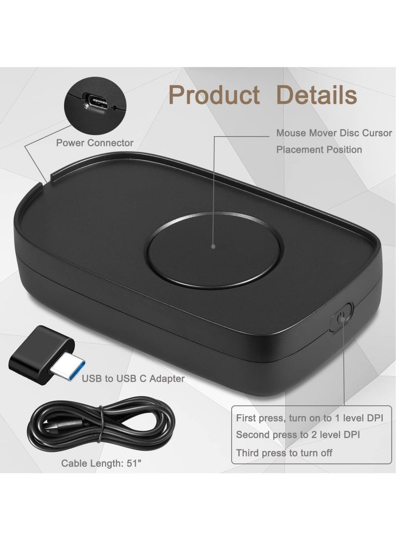 Mouse Mover Jiggler, Undetectable Mouse Mover Jiggler for Computer Laptop Awakening, Mechanical Mouse Jiggler with Drive Free USB Port, Simulate Mouse Automatic Random Movement, Keeps PC Active