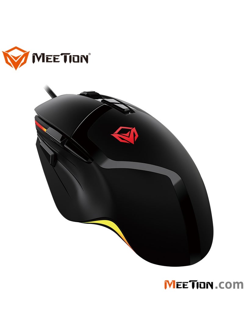 MT-G3325 High Performance Gaming Mouse Optical Wired Mouse with 5000 Adjustable DPI with RGB Light Weight Hyper Scroll Tilt Wheel Classic Black Back Lighting Elevate Your Gameplay Stylish